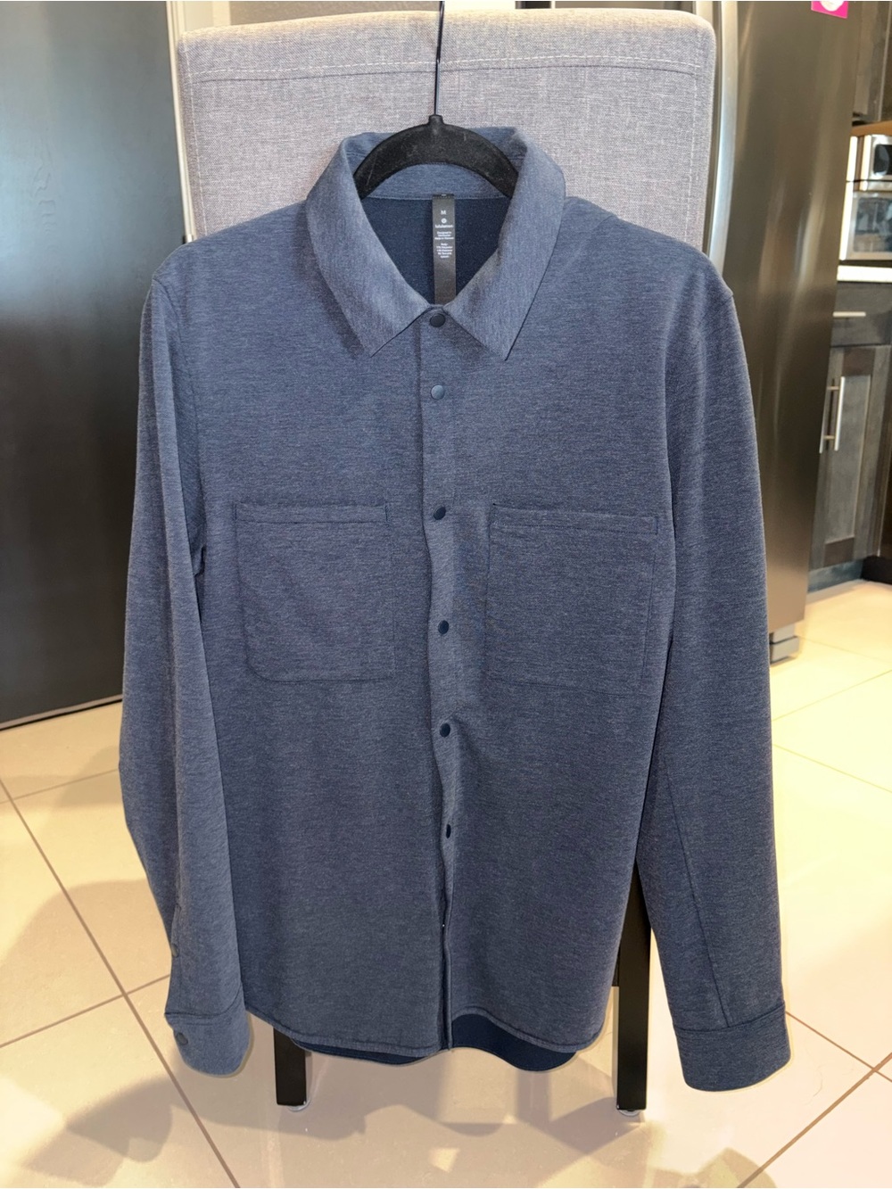 Men's Blue Button-Up Shirt